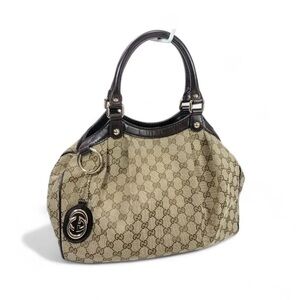 Gucci Beige and Dark Brown Shoulder Bag